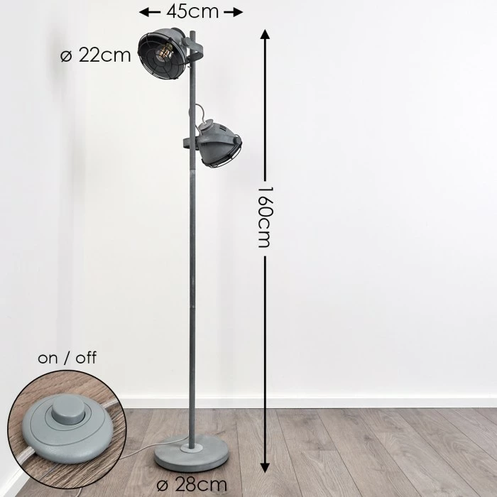 Hofstein Glostrup Stehleuchte Grau, 2-flammig – Bild 2