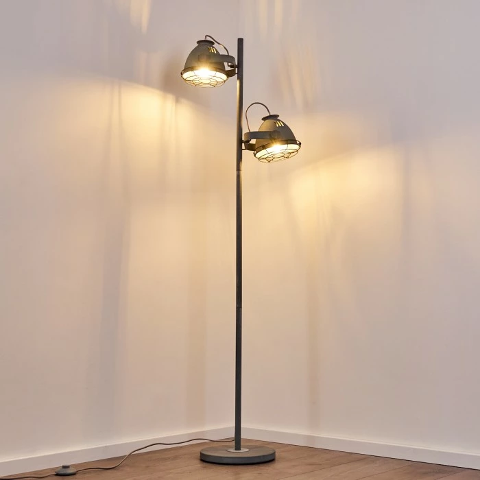 Hofstein Glostrup Stehleuchte Grau, 2-flammig – Bild 3