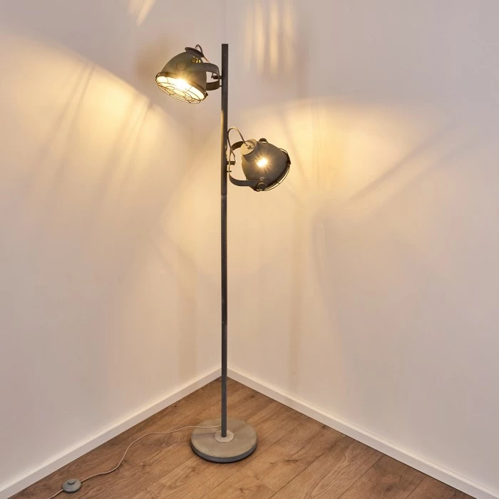 Hofstein Glostrup Stehleuchte Grau, 2-flammig – Bild 6