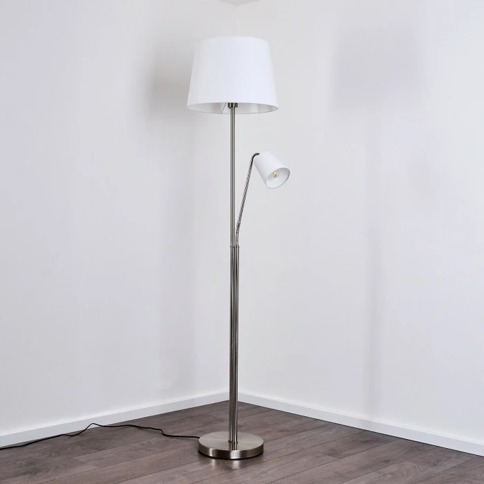 Hofstein Gunstock Stehleuchte Nickel glänzend, 2-flammig – Bild 13