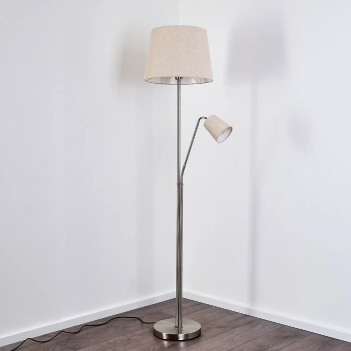 Hofstein Gunstock Stehleuchte Nickel glänzend, 2-flammig – Bild 13