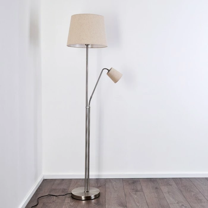 Hofstein Gunstock Stehleuchte Nickel glänzend, 2-flammig – Bild 18