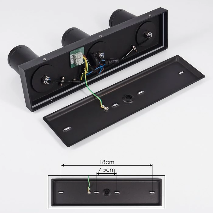 Hofstein Hakamken Deckenleuchte Schwarz, 3-flammig – Bild 5