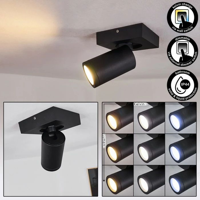 Hofstein Hakamken Deckenleuchte Schwarz, 1-flammig