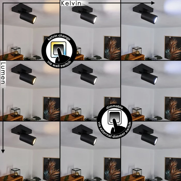 Hofstein Hakamken Deckenleuchte Schwarz, 1-flammig – Bild 2