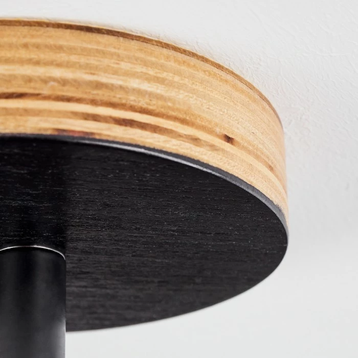 Hofstein Hakvaag Deckenleuchte Schwarz, Holz dunkel, 1-flammig – Bild 3