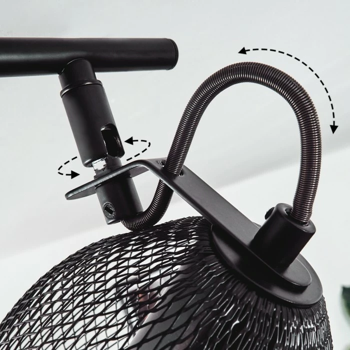 Hofstein Hakvaag Deckenleuchte Schwarz, Holz dunkel, 2-flammig – Bild 3