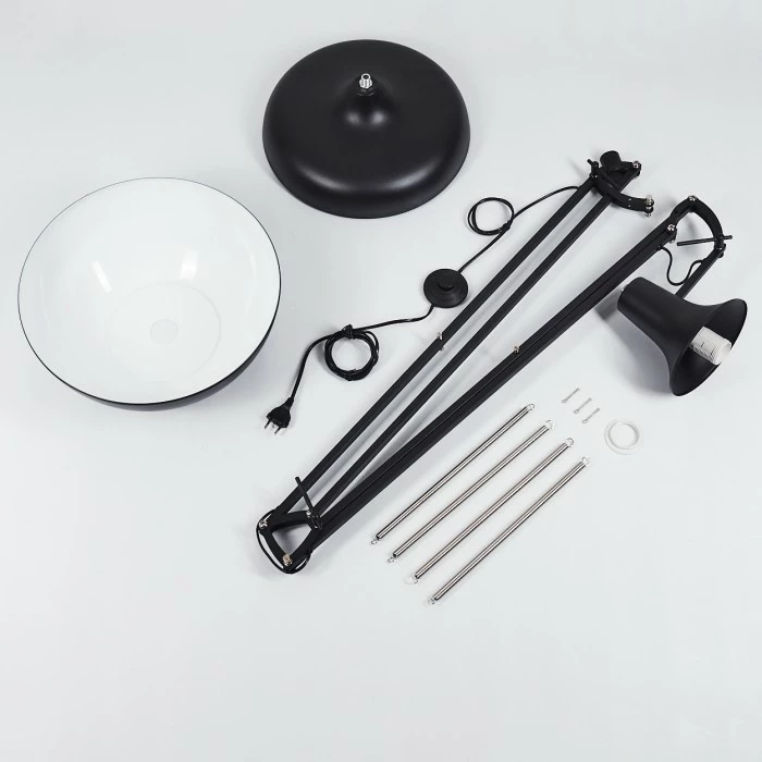 Hofstein Hallsta Stehleuchte Chrom, Schwarz, 1-flammig – Bild 11