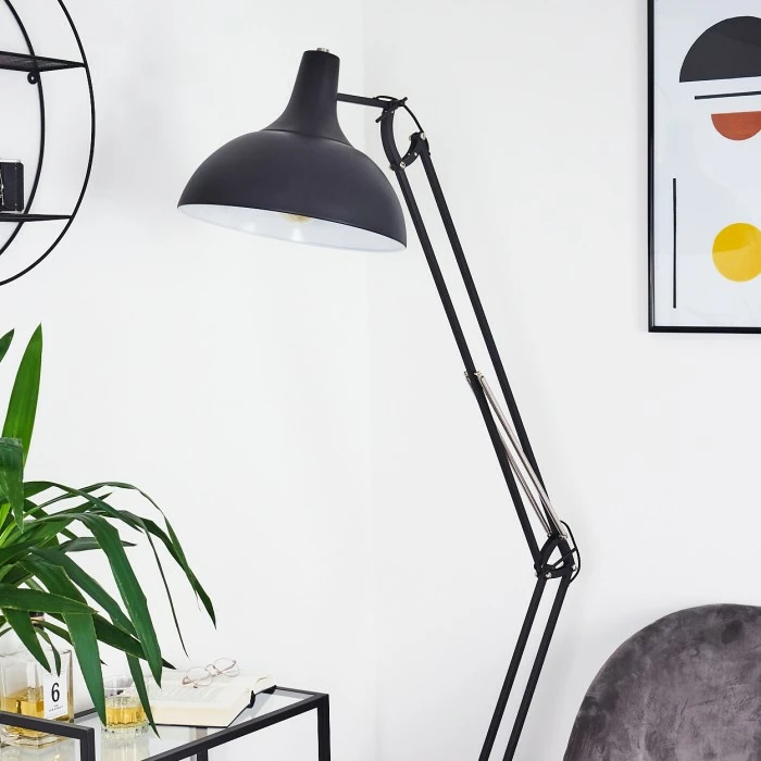 Hofstein Hallsta Stehleuchte Chrom, Schwarz, 1-flammig – Bild 10