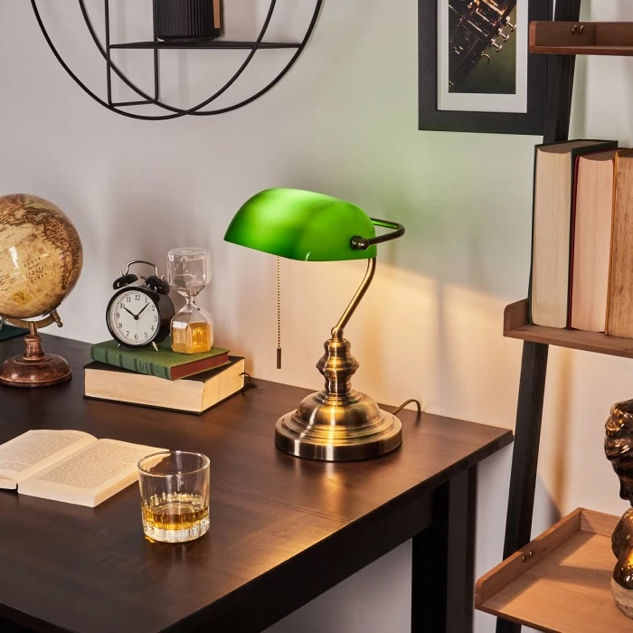 Hofstein Havsta Bankerlampe Altmessing, 1-flammig – Bild 9