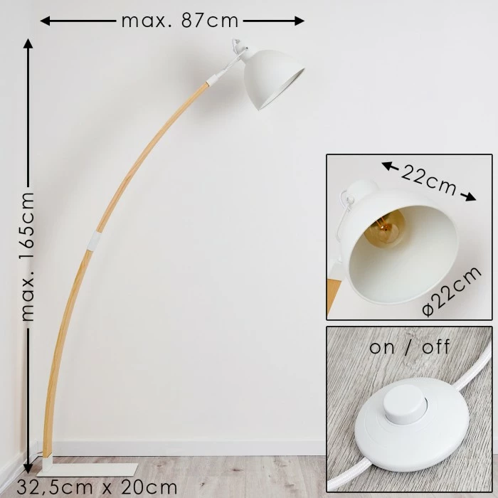 Hofstein Higashi Stehleuchte Weiß, Holz hell, 1-flammig – Bild 2