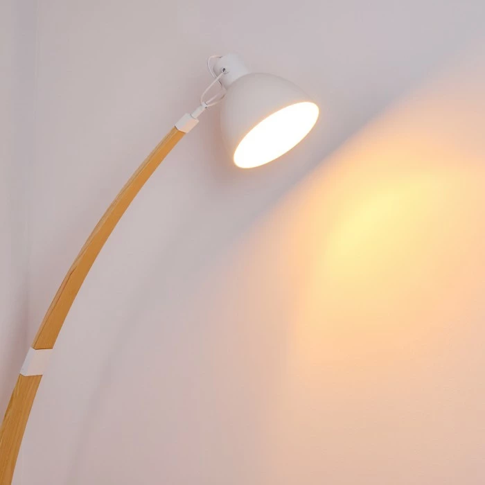 Hofstein Higashi Stehleuchte Weiß, Holz hell, 1-flammig – Bild 3