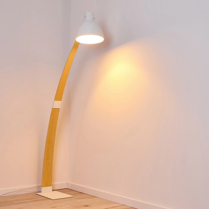 Hofstein Higashi Stehleuchte Weiß, Holz hell, 1-flammig – Bild 9