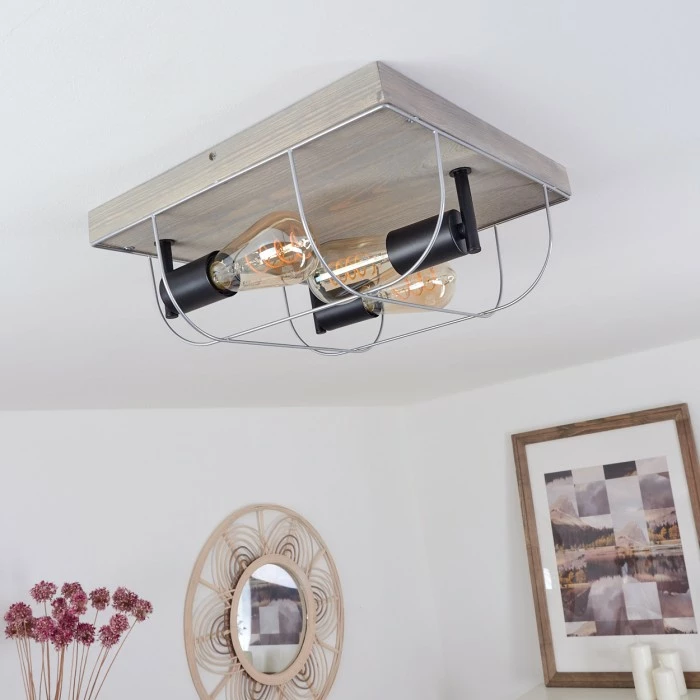 Hofstein Hodne Deckenleuchte Schwarz, Grau, Naturfarben, 3-flammig – Bild 11