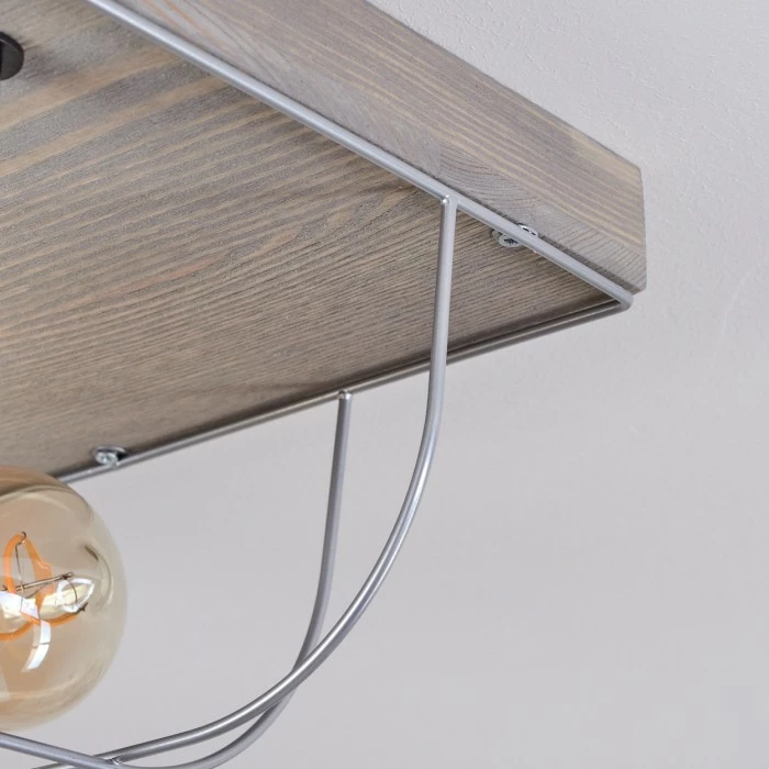 Hofstein Hodne Deckenleuchte Schwarz, Grau, Naturfarben, 3-flammig – Bild 3