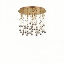 Ideallux Ideal Lux MOONLIGHT Deckenleuchte Gold, Kristalloptik, 8-flammig