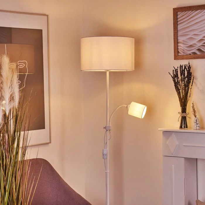 Hofstein Jobsbo Stehleuchte Weiß, 2-flammig – Bild 11