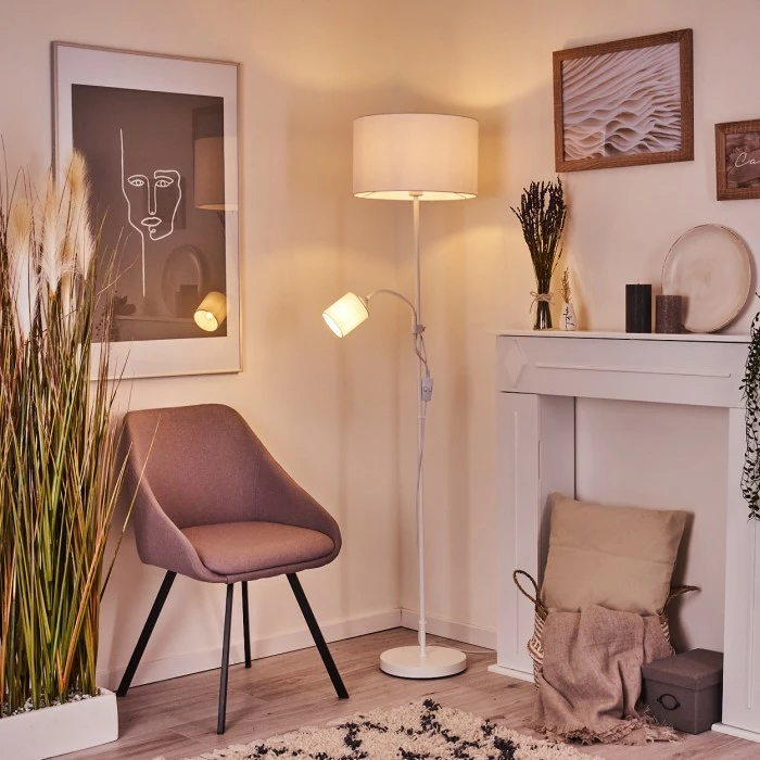 Hofstein Jobsbo Stehleuchte Weiß, 2-flammig – Bild 9