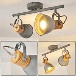 Hofstein Kinzua Deckenleuchte Grau, 2-flammig