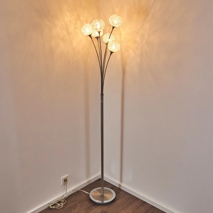 Hofstein Kitee Stehleuchte Edelstahl, 6-flammig – Bild 5