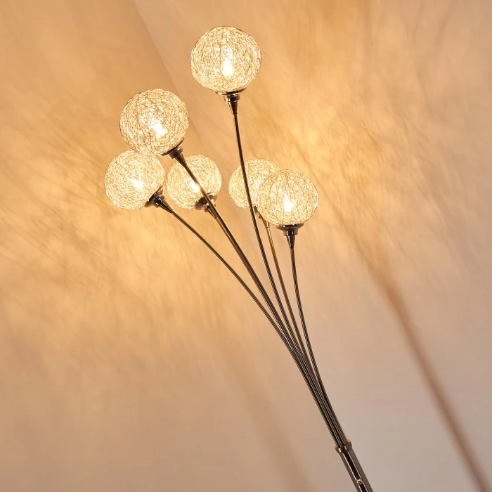 Hofstein Kitee Stehleuchte Edelstahl, 6-flammig – Bild 6