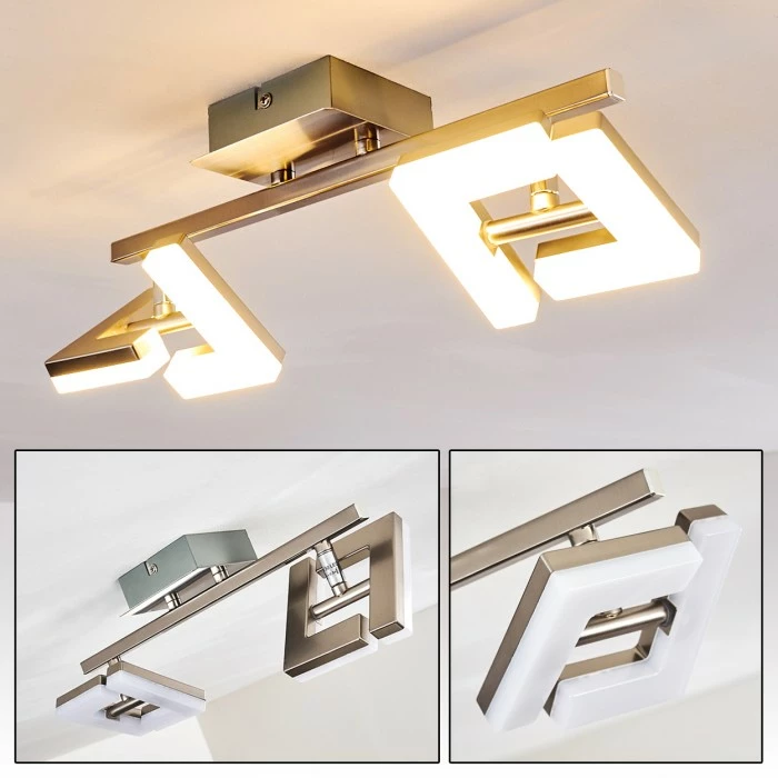 Hofstein Lago Deckenspot LED Nickel-Matt, 2-flammig