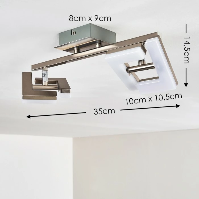 Hofstein Lago Deckenspot LED Nickel-Matt, 2-flammig – Bild 2