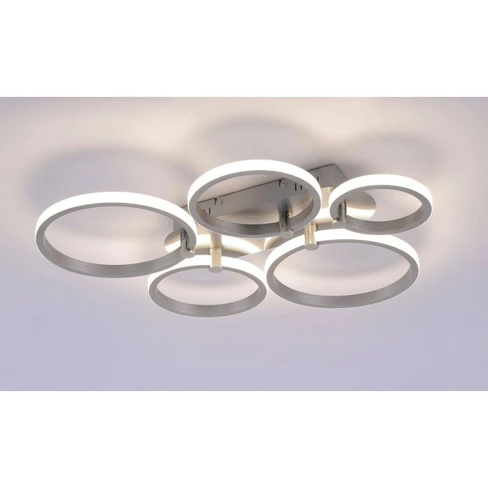 Leuchten Direkt Johanna Deckenleuchte LED Edelstahl, 5-flammig