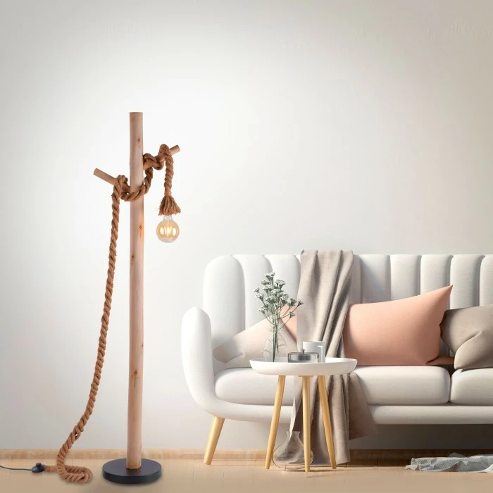 Leuchten Direkt Leuchten-Direkt ROPE Stehleuchte Schwarz, 1-flammig