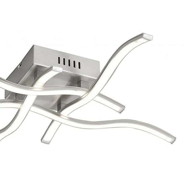 Leuchten Direkt Leuchtendirekt WAVE Deckenleuchte LED Edelstahl, 4-flammig