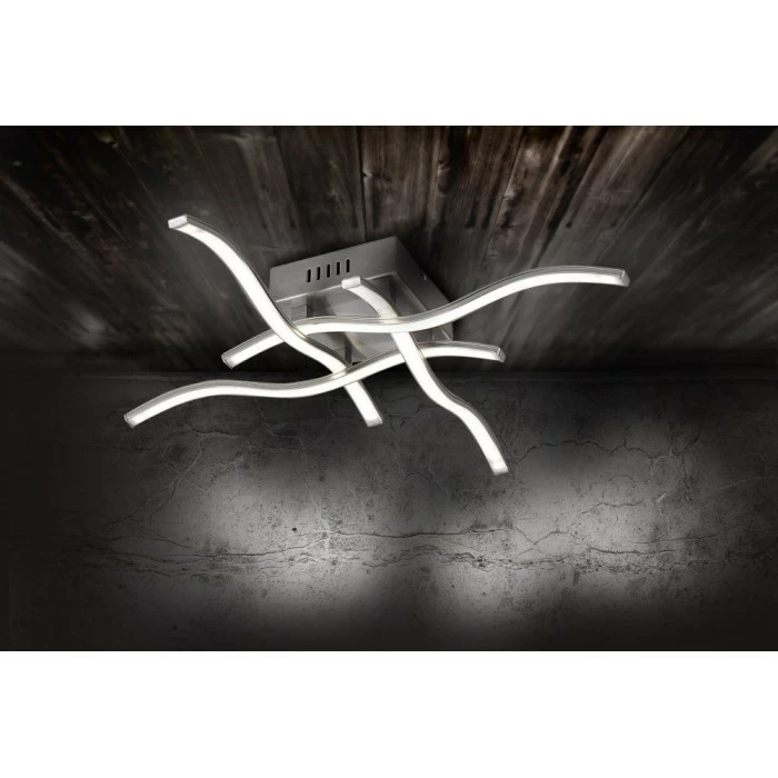 Leuchten Direkt Leuchtendirekt WAVE Deckenleuchte LED Edelstahl, 4-flammig – Bild 3