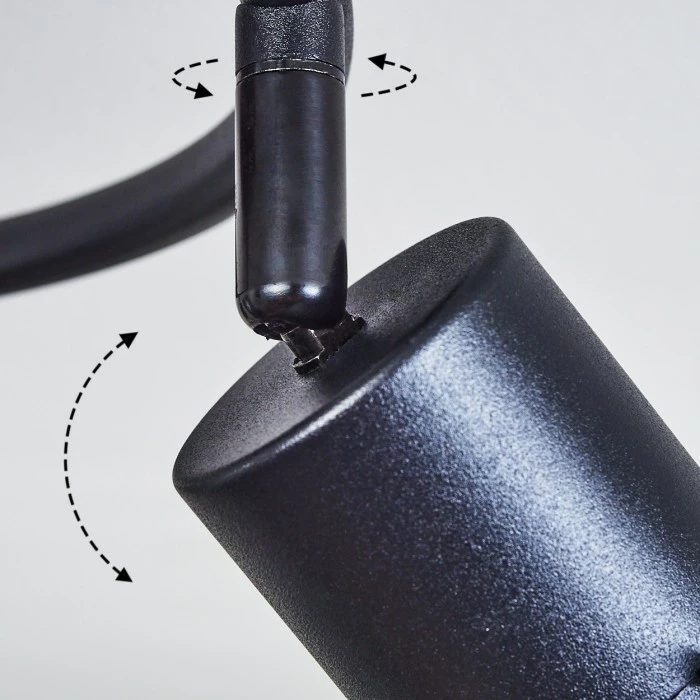 Hofstein Loedingen Deckenleuchte Schwarz, Holz dunkel, 3-flammig – Bild 6