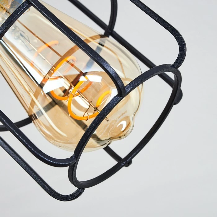 Hofstein Loedingen Deckenleuchte Schwarz, Holz dunkel, 4-flammig – Bild 3