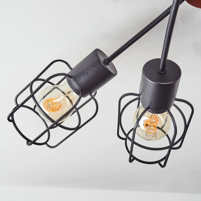 Hofstein Loedingen Deckenleuchte Schwarz, Braun, 5-flammig – Bild 12