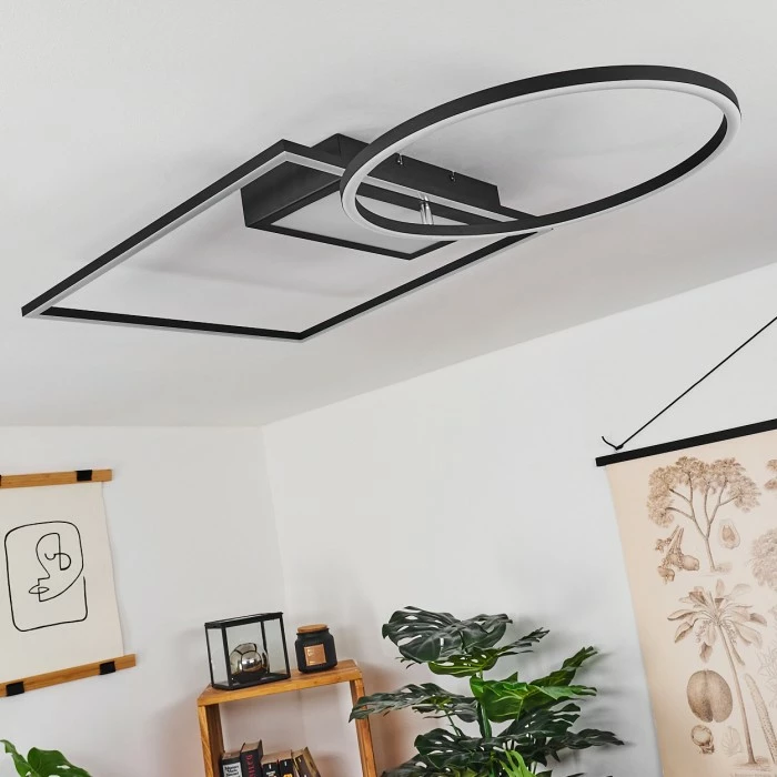 Hofstein Loftheim Deckenleuchte LED Chrom, Schwarz, Weiß, 1-flammig, Fernbedienung – Bild 12