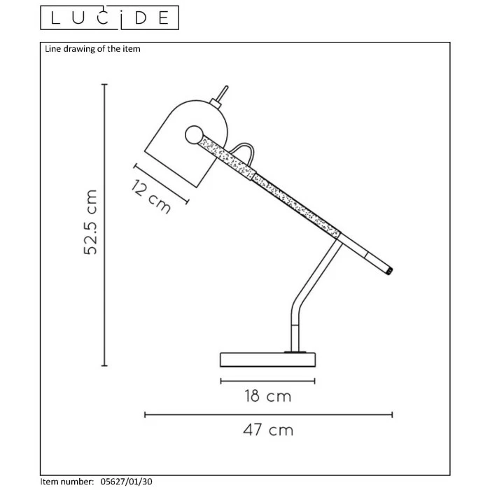 Lucide WAYLON Schreibtischlampe Schwarz, 1-flammig – Bild 8