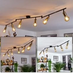 Hofstein Maidford Deckenleuchte Schwarz, 6-flammig