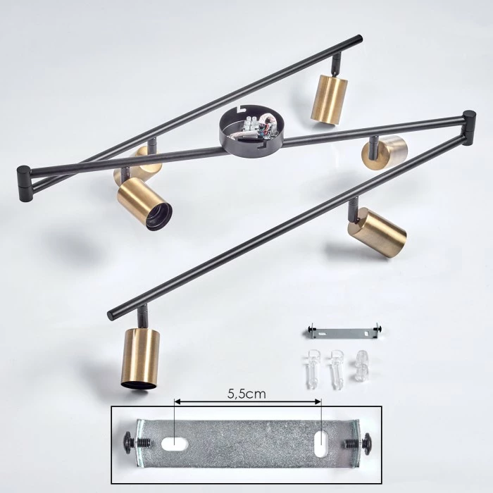 Hofstein Maidford Deckenleuchte Schwarz, 6-flammig – Bild 5