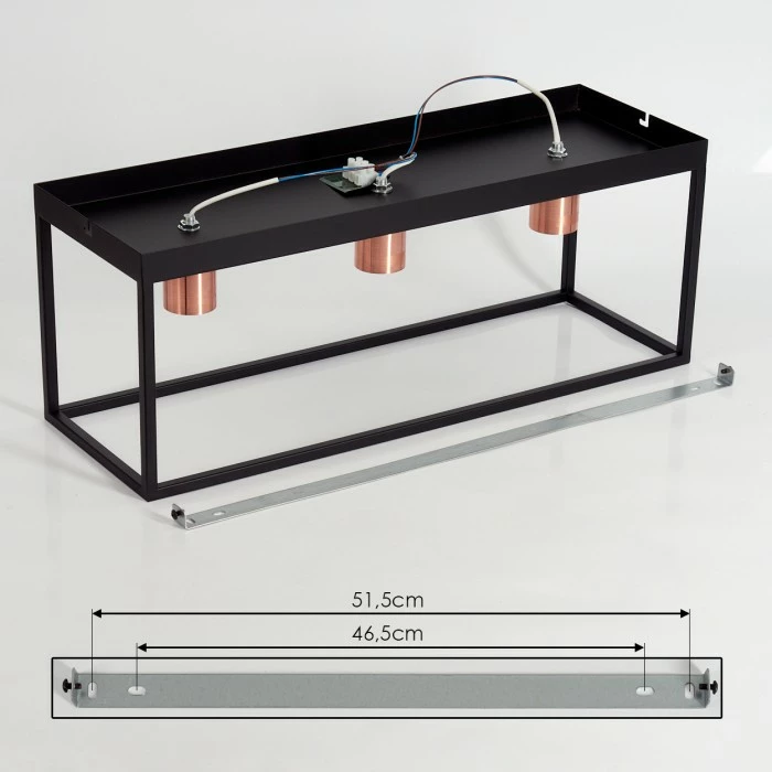 Hofstein Malao Deckenleuchte Schwarz, Roségold, 3-flammig – Bild 5