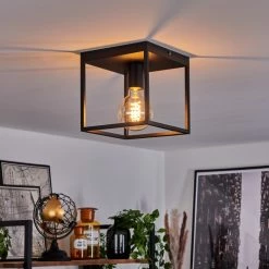 Hofstein Malao Deckenleuchte Schwarz, 1-flammig