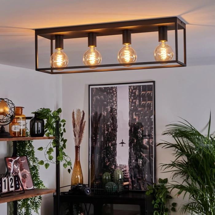 Hofstein Malao Deckenleuchte Schwarz, 4-flammig – Bild 9