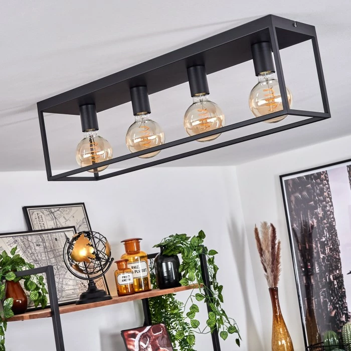 Hofstein Malao Deckenleuchte Schwarz, 4-flammig – Bild 10