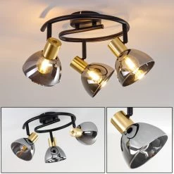 Hofstein Mariefred Deckenleuchte Schwarz, 3-flammig