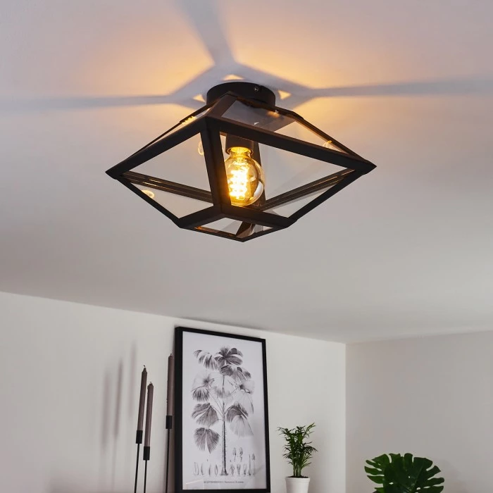 Hofstein Moraira Deckenleuchte Schwarz, 1-flammig – Bild 12