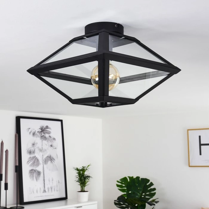 Hofstein Moraira Deckenleuchte Schwarz, 1-flammig – Bild 5