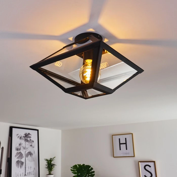 Hofstein Moraira Deckenleuchte Schwarz, 1-flammig – Bild 7