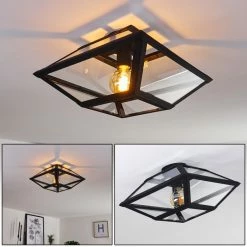 Hofstein Moraira Deckenleuchte Schwarz, 1-flammig