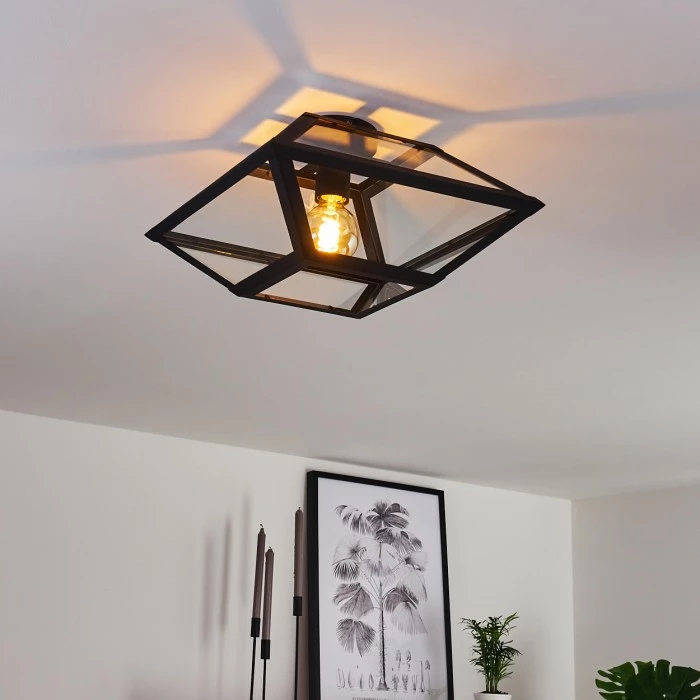 Hofstein Moraira Deckenleuchte Schwarz, 1-flammig – Bild 12