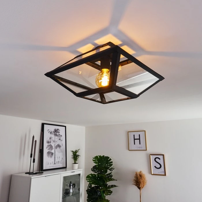 Hofstein Moraira Deckenleuchte Schwarz, 1-flammig – Bild 3