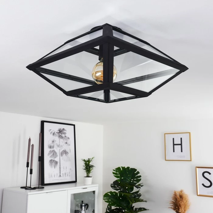 Hofstein Moraira Deckenleuchte Schwarz, 1-flammig – Bild 5